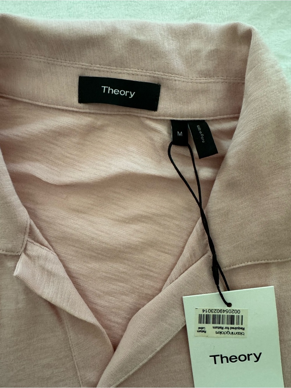 Theory Blush Collared Polo Top